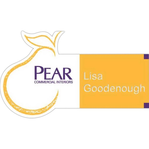 Custom shaped screened badge with pin fastener in 6-10", 1-5" and... from ASI 59080 Halls & Company