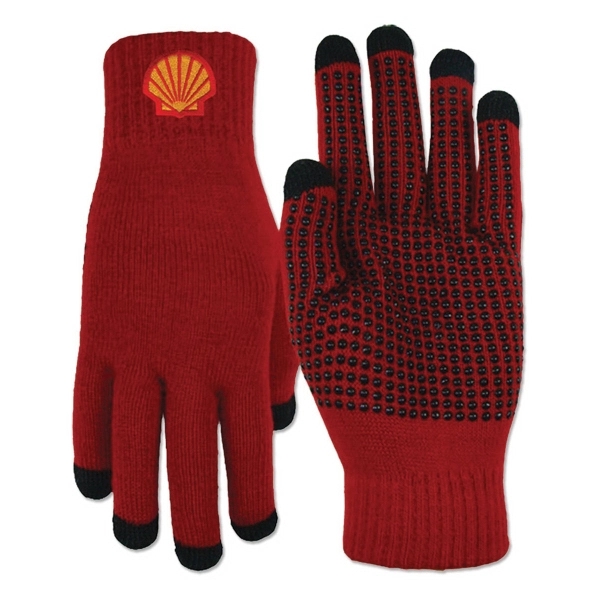 100% acrylic knit gloves featuring dot gripper on palms and conducting... from ASI 90160 Suntex Industries