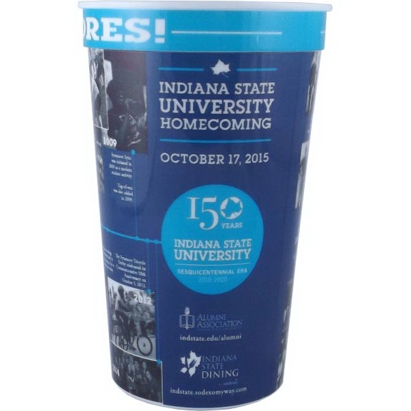 22 oz. smooth-walled stadium cup with custom RealColor360 imprint, ideal for... from ASI 67075 Leprechaun Promotions, LLC / Leprechaun Promotions