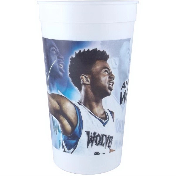 32 oz. smooth-walled stadium cup with custom RealColor360 imprint, perfect for... from ASI 67075 Leprechaun Promotions, LLC / Leprechaun Promotions