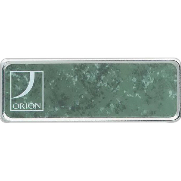 1" x 3" framed badge with a pin fastener.... from ASI 59080 Halls & Company