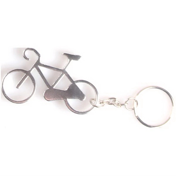 Bicycle shape bottle opener with key chain.... from ASI 74585 Nu Promo International / Nu Promo Line