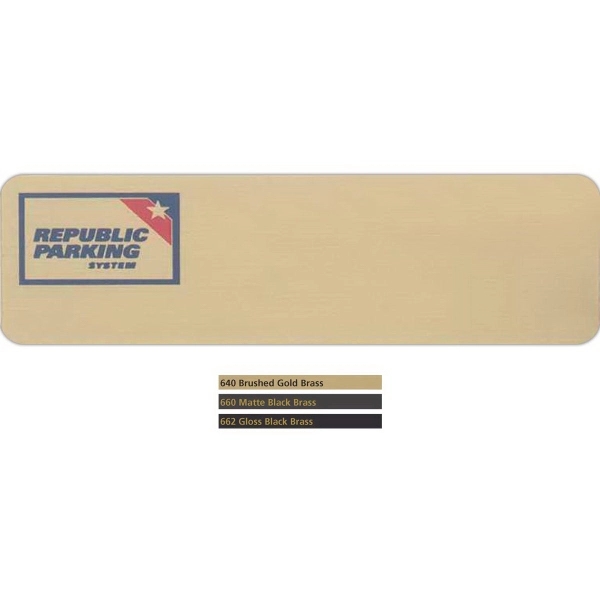 Rectangular .020" thick brass badge with rounded corners in assorted sizes.... from ASI 59080 Halls & Company