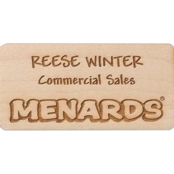 Customizable laminate laser-engraved 1-5" or 6-10" 1/16" thick wood badges with... from ASI 59080 Halls & Company