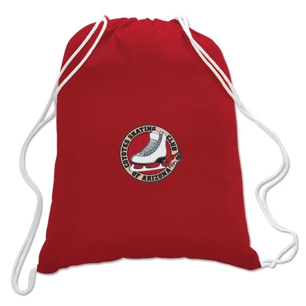 100% cotton sports backpack that measures 14" x 18" with a... from ASI 90160 Suntex Industries