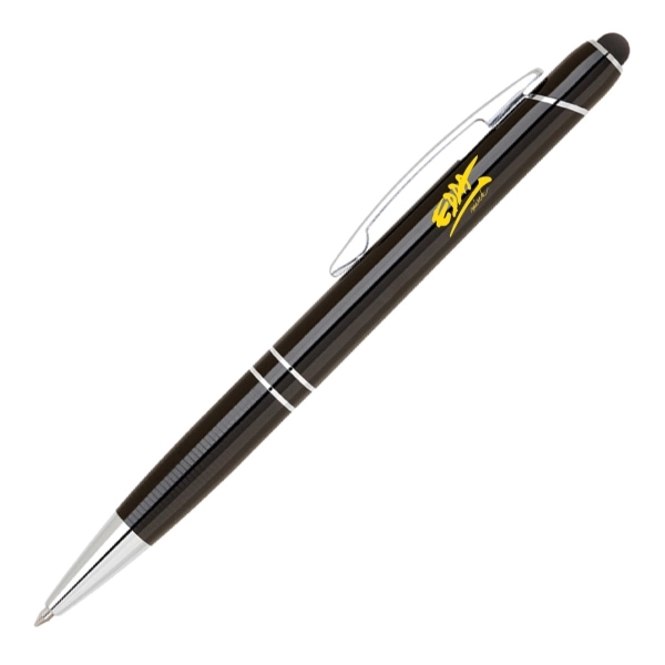 Click action sleek anodize aluminum stylus pen with textured grip for... from ASI 40544 Binaco / Binaline