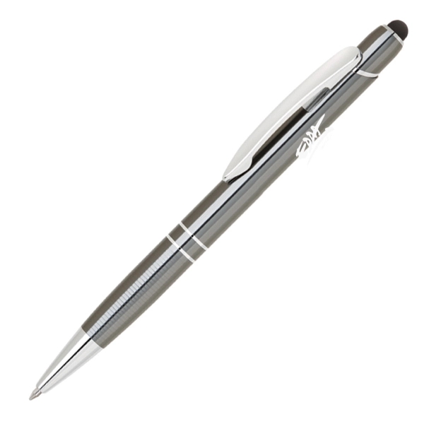 Click action sleek anodize aluminum stylus pen with textured grip for... from ASI 40544 Binaco / Binaline