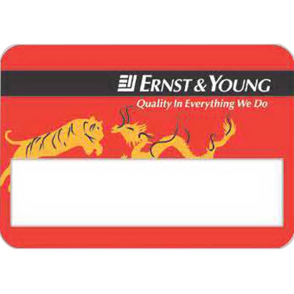 .070" thick window badge with insert cards, a pin fastener, and... from ASI 59080 Halls & Company