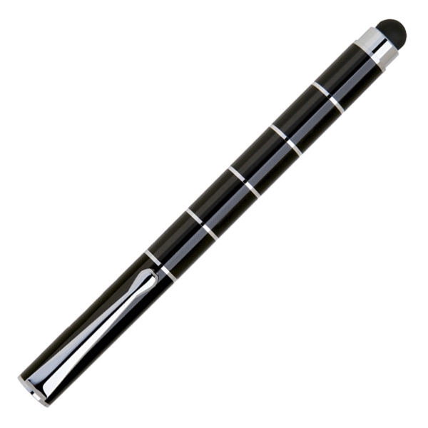 4 1/2" cap off aluminum ballpoint pen with stylus with chrome... from ASI 40544 Binaco / Binaline