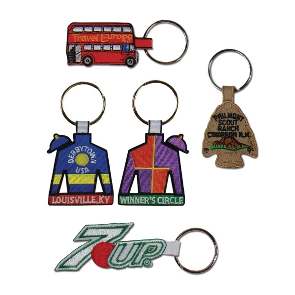 Keyring that's embroidered on both sides, with up to 90% embroidery... from ASI 90160 Suntex Industries