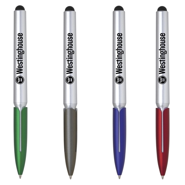 Plastic twist off pen with stylus. Comes in various metallic colors.... from ASI 40544 Binaco / Binaline