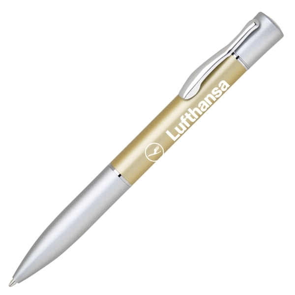 Heavy brass twist action ballpoint pen with shiny chrome clip. Comes... from ASI 40544 Binaco / Binaline