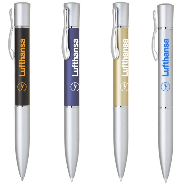 Heavy brass twist action ballpoint pen with shiny chrome clip. Comes... from ASI 40544 Binaco / Binaline