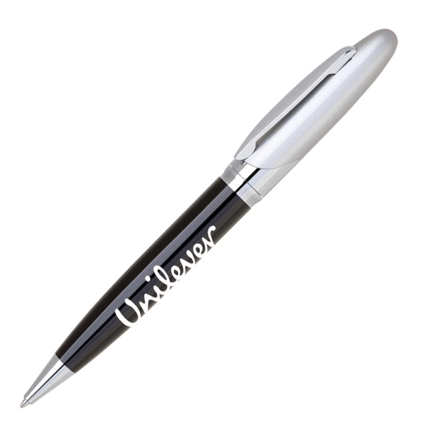 Twist action sleek anodize barrel aluminum ballpoint pen with chrome color... from ASI 40544 Binaco / Binaline