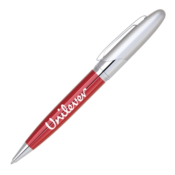 Twist action sleek anodize barrel aluminum ballpoint pen with chrome color... from ASI 40544 Binaco / Binaline