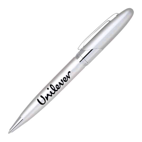 Twist action sleek anodize barrel aluminum ballpoint pen with chrome color... from ASI 40544 Binaco / Binaline