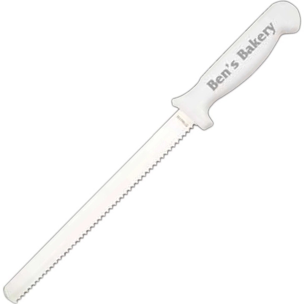 Bread knife with white plastic handle.... from ASI 93130 Utica Cutlery Co/Kutmaster 400 Line / KutMaster™