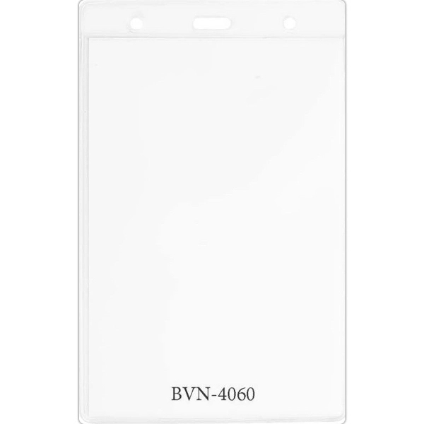 Clear vertical badge holder with 4" x 6" blank inserts and... from ASI 59080 Halls & Company