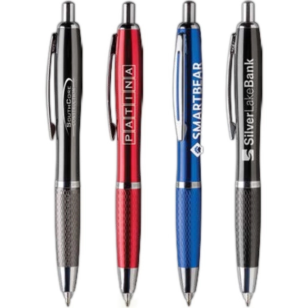 Mltifunction pen with engraved accents, high gloss enamel, knurled grip and... from ASI 61966 HPG / Hub Pen
