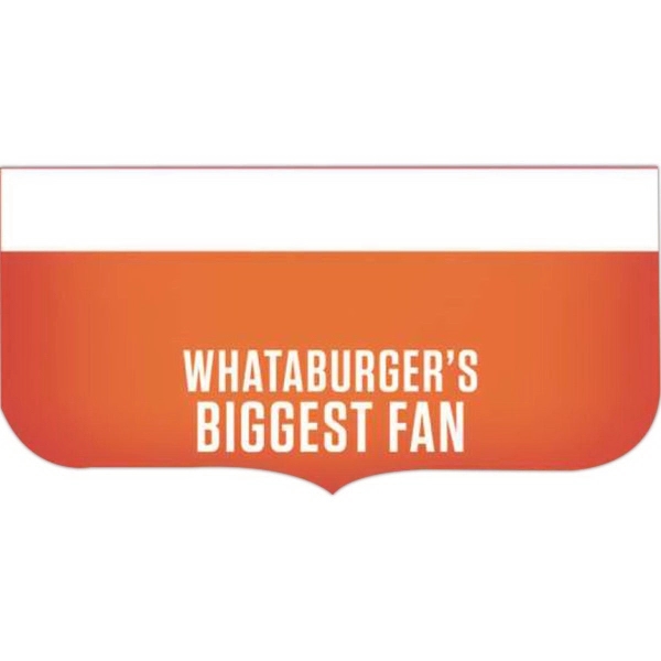 .010" badge ribbon with adhesive and 1 1/2" of imprint space.... from ASI 59080 Halls & Company