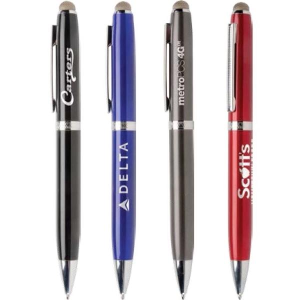 High gloss enamel metal executive twist action stylus tip pen with... from ASI 61966 HPG / Hub Pen