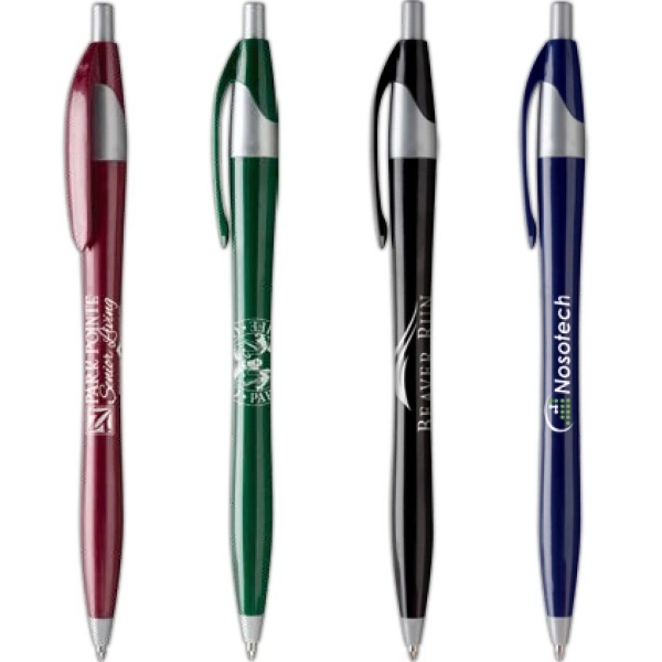 Javalina Corporate Pen has an hourglass shape, corporate colors w/gray accents... from ASI 61966 HPG / Hub Pen