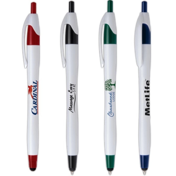 Javalina Classic Stylus Pen comes in Hourglass shaped White barrels with... from ASI 61966 HPG / Hub Pen
