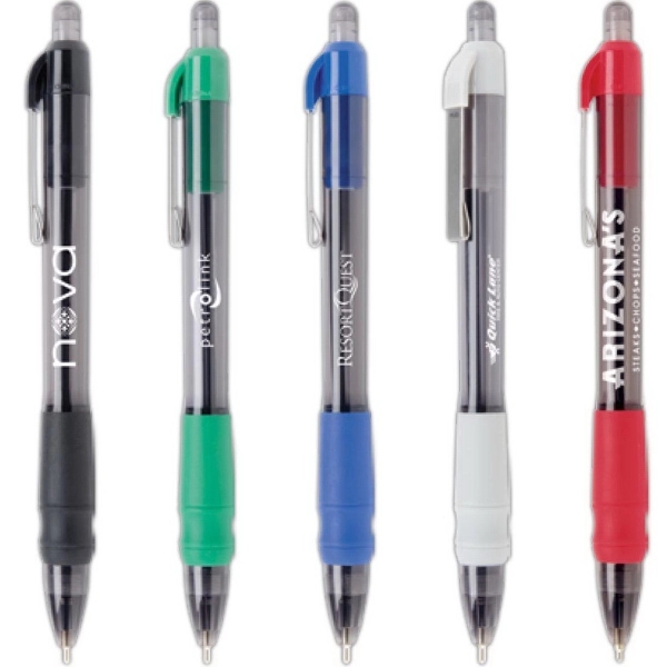 Click action retractable pen with Hybrid Gel Ink (in black or... from ASI 61966 HPG / Hub Pen