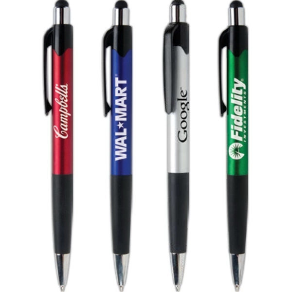 Mardi Gras Touch Features handy stylus top with metallic colored barrels,... from ASI 61966 HPG / Hub Pen