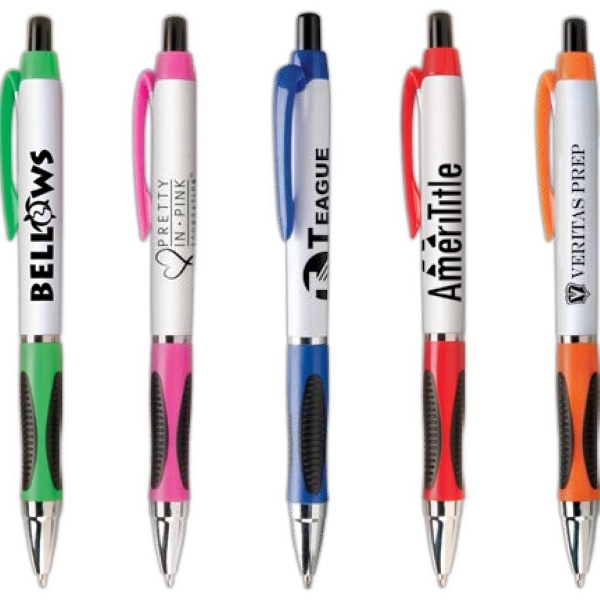 Sprite ballpoint pen features several hot colors with black and chrome... from ASI 61966 HPG / Hub Pen
