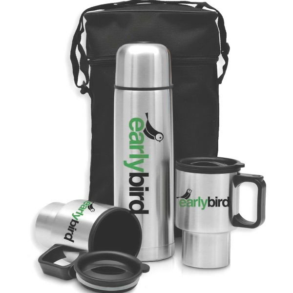 Stainless steel gift set with a 1 liter carrier, two 14... from ASI 71920 Moderne Glass Company Inc / Glass America®