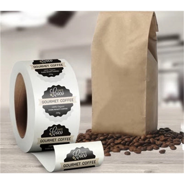 Durable and laminated custom labels on a roll made of permanent... from ASI 89791 StickerYou