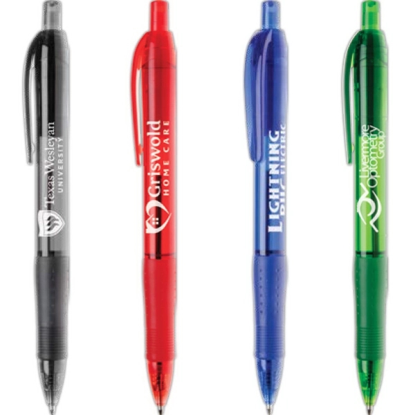 Olindy Ballpoint Pen features translucent barrel available in several classic colors... from ASI 61966 HPG / Hub Pen
