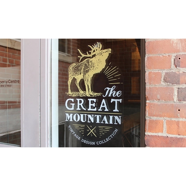 Custom clear vinyl decal for windows made from glossy material that... from ASI 89791 StickerYou / Custom Vinyl Stickers