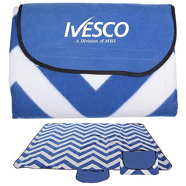 45" x 60" polyester fleece blanket with PE backing and storage... from ASI 79370 ZZ DROPPED -The Premium Line / The Premium Line