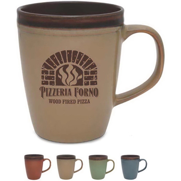 14 oz. reactive glaze mug with a rustic design.... from ASI 71920 Moderne Glass Company Inc / Glass America®
