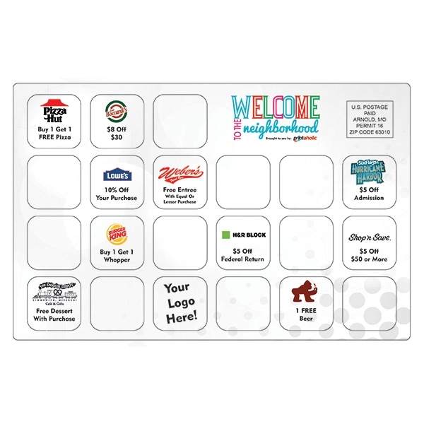 Large Coupon Card with 21 pop-outs... from ASI 75629 PSI Plastic Graphics / Plastic Graphics PSI