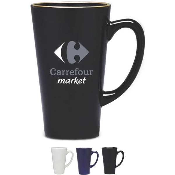 16 oz. ceramic mug offered in multiple colors with customization.... from ASI 71920 Moderne Glass Company Inc / Glass America®