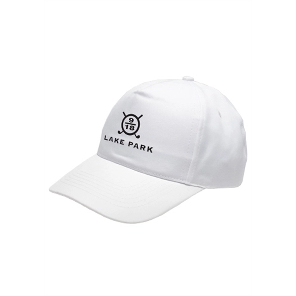 Five-panel unconstructed cap with hook & loop closure, curved visor, and... from ASI 39552 BEL Promo