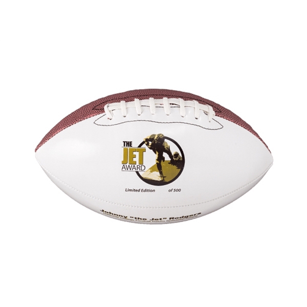 Official size football (11.5") features white & brown synthetic leather panels.... from ASI 37865 Baden Sports Inc / Baden
