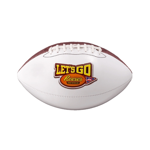Official size football (11.5") features white & brown synthetic leather panels.... from ASI 37865 Baden Sports Inc / Baden
