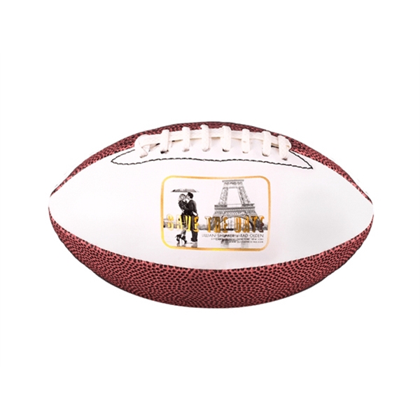Official size football (11.5") features white & brown synthetic leather panels.... from ASI 37865 Baden Sports Inc / Baden