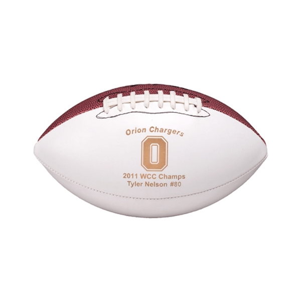 Official size football (11.5") features white & brown synthetic leather panels.... from ASI 37865 Baden Sports Inc / Baden