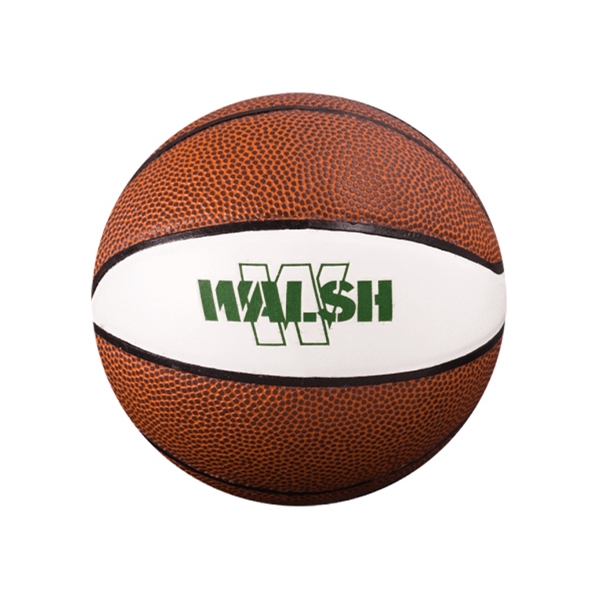 Autograph synthetic leather mini 5" basketball with 4 white and 4... from ASI 37865 Baden Sports Inc