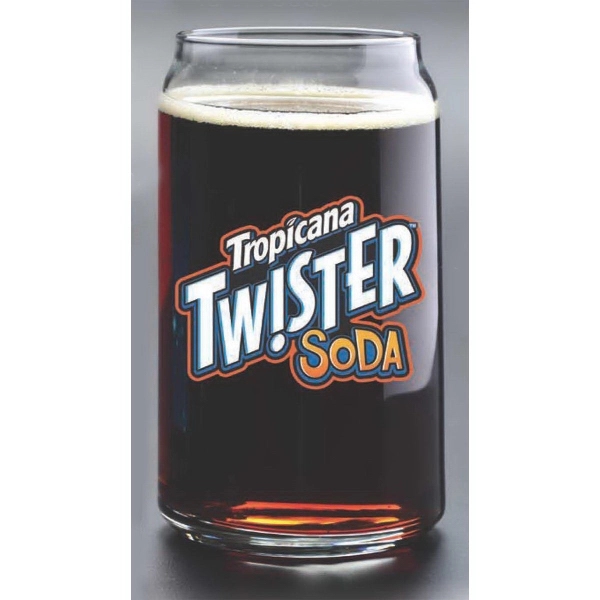 16 ounce soda can shaped glass with customization.... from ASI 71920 Moderne Glass Company Inc / Glass America®