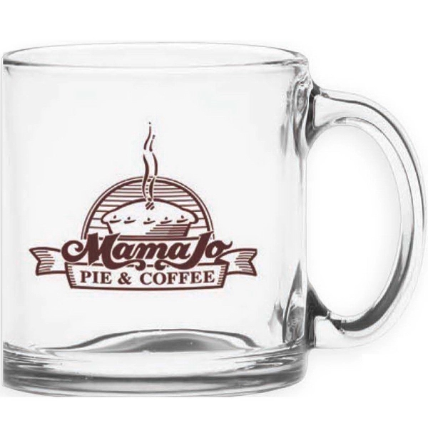 13 oz. clear glass coffee mug with customization.... from ASI 71920 Moderne Glass Company Inc / Glass America®