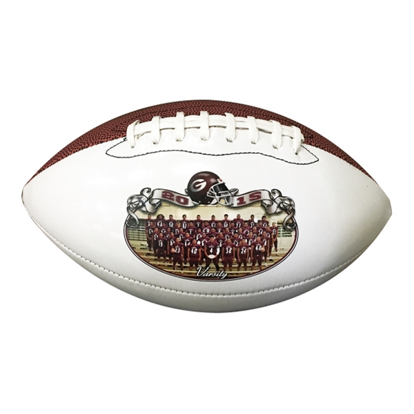 Official size football (11.5") features white & brown synthetic leather panels.... from ASI 37865 Baden Sports Inc / Baden