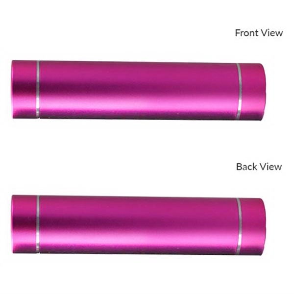 Cylinder lipstick shaped pocket power bank with metallic finish plus laser... from ASI 37218 Athena Promo (tm)