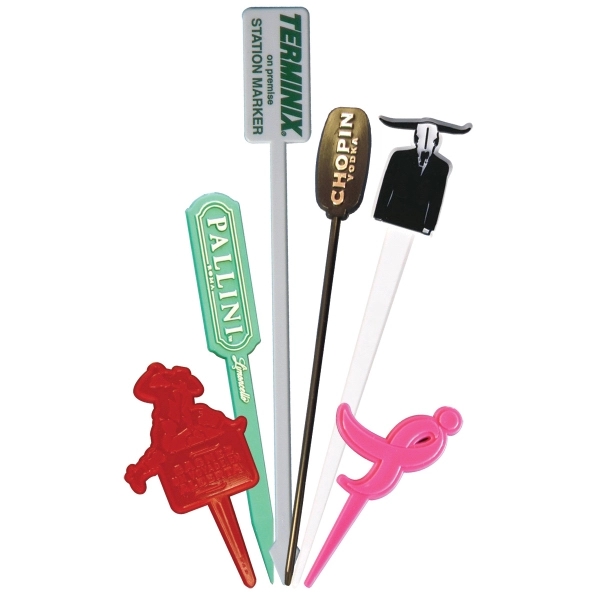 4" x 3/4" plastic food and cocktail picks in custom shapes.... from ASI 59683 Harco Enterprises LTD / Harco Enterprises