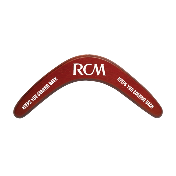 12" brown boomerang that's made of laminated basswood... from ASI 38120 Ball Pro / Diversified Quality Kitchenware / Ball Pro Promotional Group